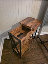 Laminate Side Table With Charging Port