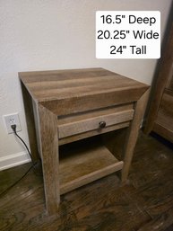 Side Table With Drawer And Shelf