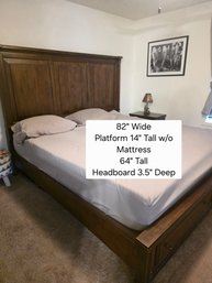 Queen Size Platform Bed With Nectar Mattress And Solid Wood Headboard And Storage