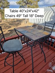 Slate-Topped Bistro Table & Chairs