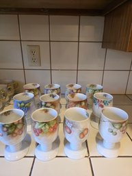 Antique Porcelain Hand-Painted Goblets