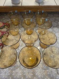 Amber Glass Goblets