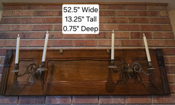 Antique Piano-Style Wall Sconces With Brass Accents