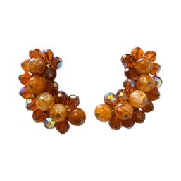 50s Laguna Aurora Borealis Clip On Earrings