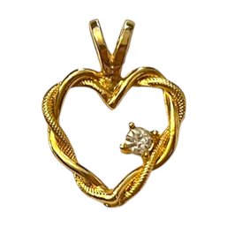 Gold Tone Heart Pendant