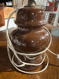 Brown Pottery Lamp - Smaller Size