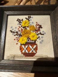 Needlepoint. Yellow Flowers