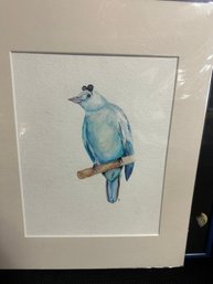 Bird Watercolor.  Signed.