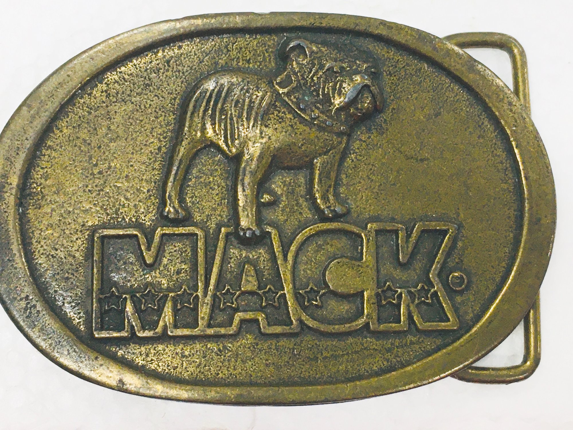 Vintage MACK (Trucks) Belt Buckle Logo Belt Buckle With Bull Dog 