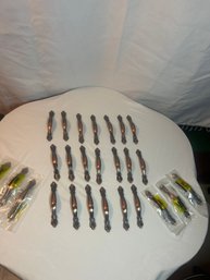 Lot 2: 26 Cabinet Pull Handles Copper/silver Color 3 Inch Hole Some New In Package