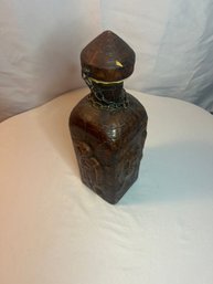 Lot 9: Vintage Don Quoite Leather Bottle With Cap Made In Spain