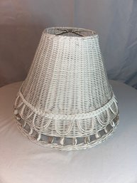 Lot 16: Vintage Wicker Lampshade 11.5 Inches Tall By 15 Inches In Diameter