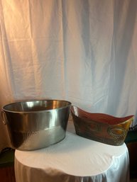Lot 17: 2 Metal Bins/planters