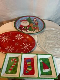 Lot #25: Assorted Christmas Holiday Serving Platters