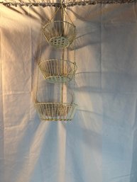 Lot #41: 3 Tier White Hanging Baskets