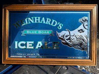 Lot #49: Weinhards Blue Boar Ice Ale Mirrored Bar Sign