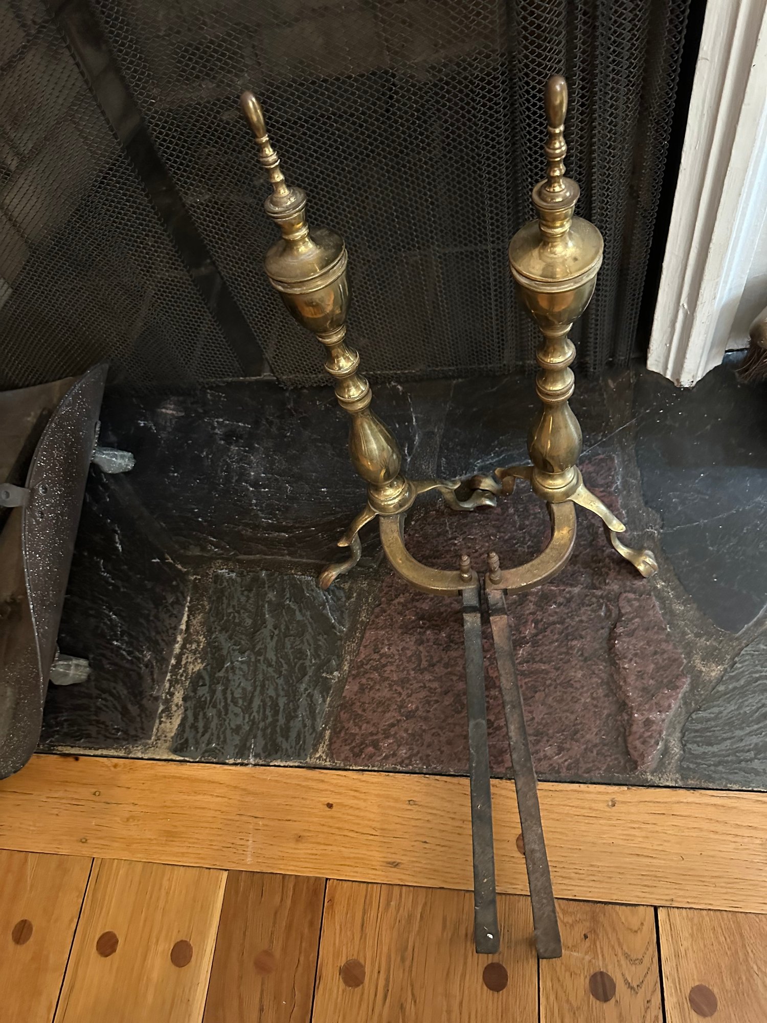 Antique Fireplace Andirons #31470 | Auctionninja.com