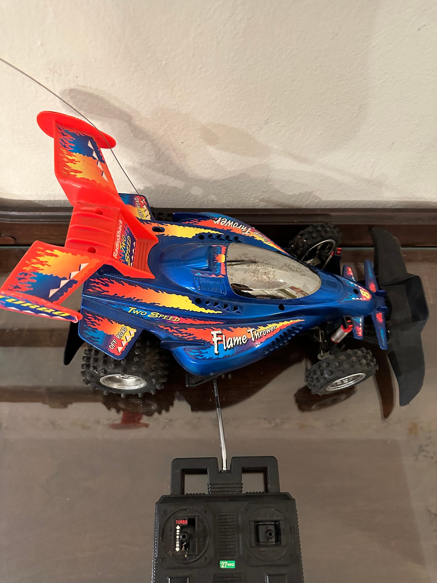 Vintage Radio Shack Off Road Flame Thrower RC Car #31810
