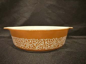 Pyrex 31 Small Brown Mixing Nesting Bowl Woodland Pattern Vintage Round 500ML