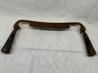 15' Antique Pexto Draw Knife With Adjustable Wooden Handles, 8' Blade Made In USA