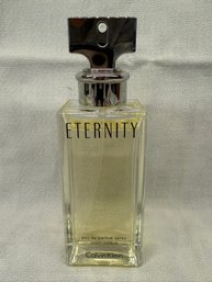 Eternity By Calvin Klein 3.4 Oz Women's Perfume. Open But Mostly Full