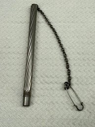 Antique Medical Nurses Glass Thermometer Metal Case With Clip (case Only)