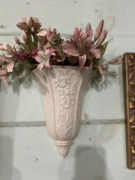 Beautiful Lenox Porcelain Wall Vase In Ivory Color With Gold Trim