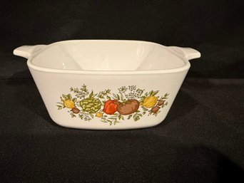 Vintage Corning Ware Casserole Square Baking Dish Spice O Life 2.75 Cup Harvest