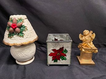 Lot Of 3 Various Candle Holders