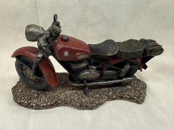 Vintage Motorcycle Model Figurine Model Replica By Popular Imports With Box.