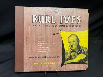 Burl And Ives Vintage Record Book With Records.  Ballards And Folk Songs Vol 2