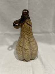 Tan And Brown Hand Blown Glass Pumpkin/gourd Great For Fall/ Thanksgiving