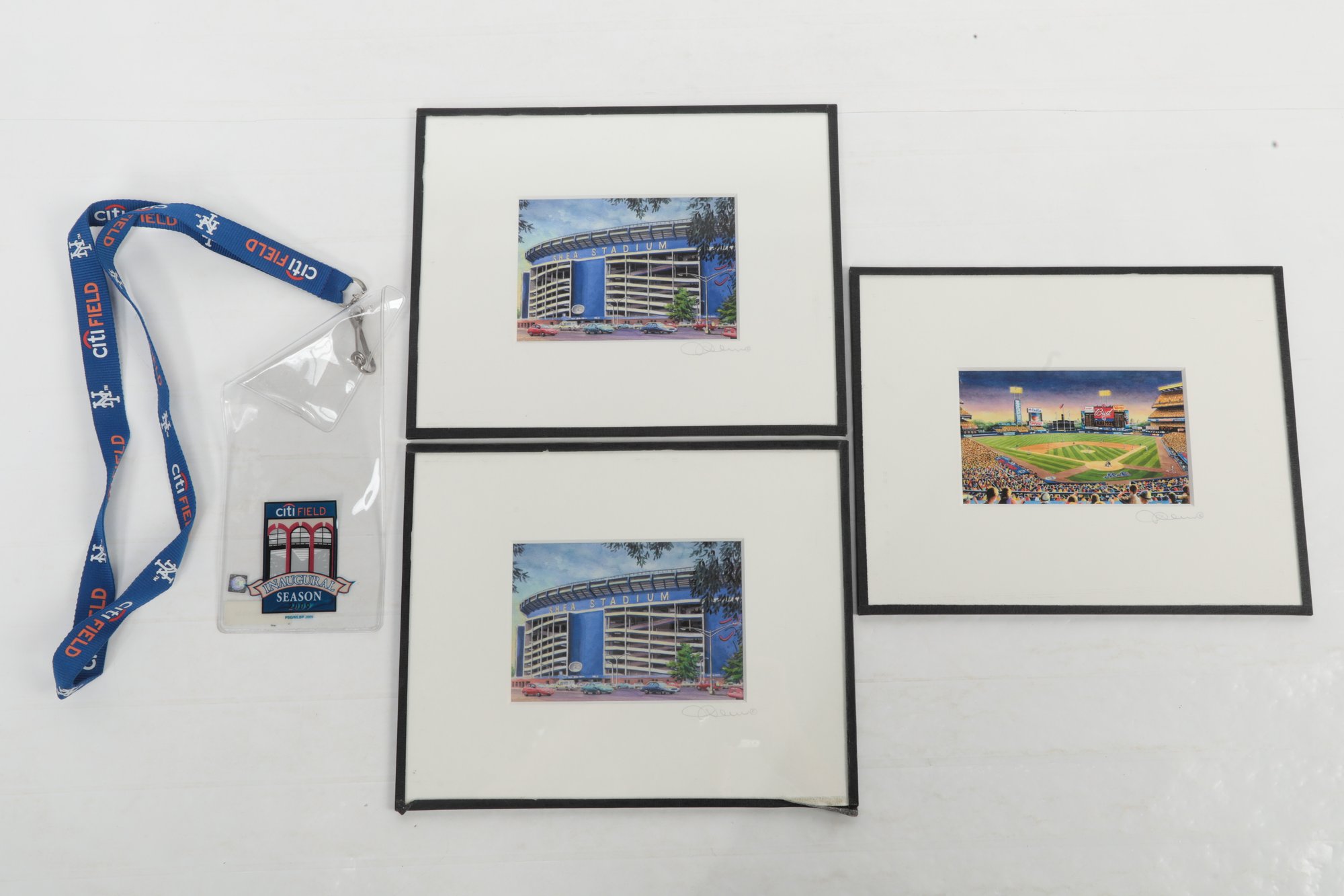 Three Beautiful Pieces Of Art Of Shea Stadium Artist Signed 8x10: Plus ...