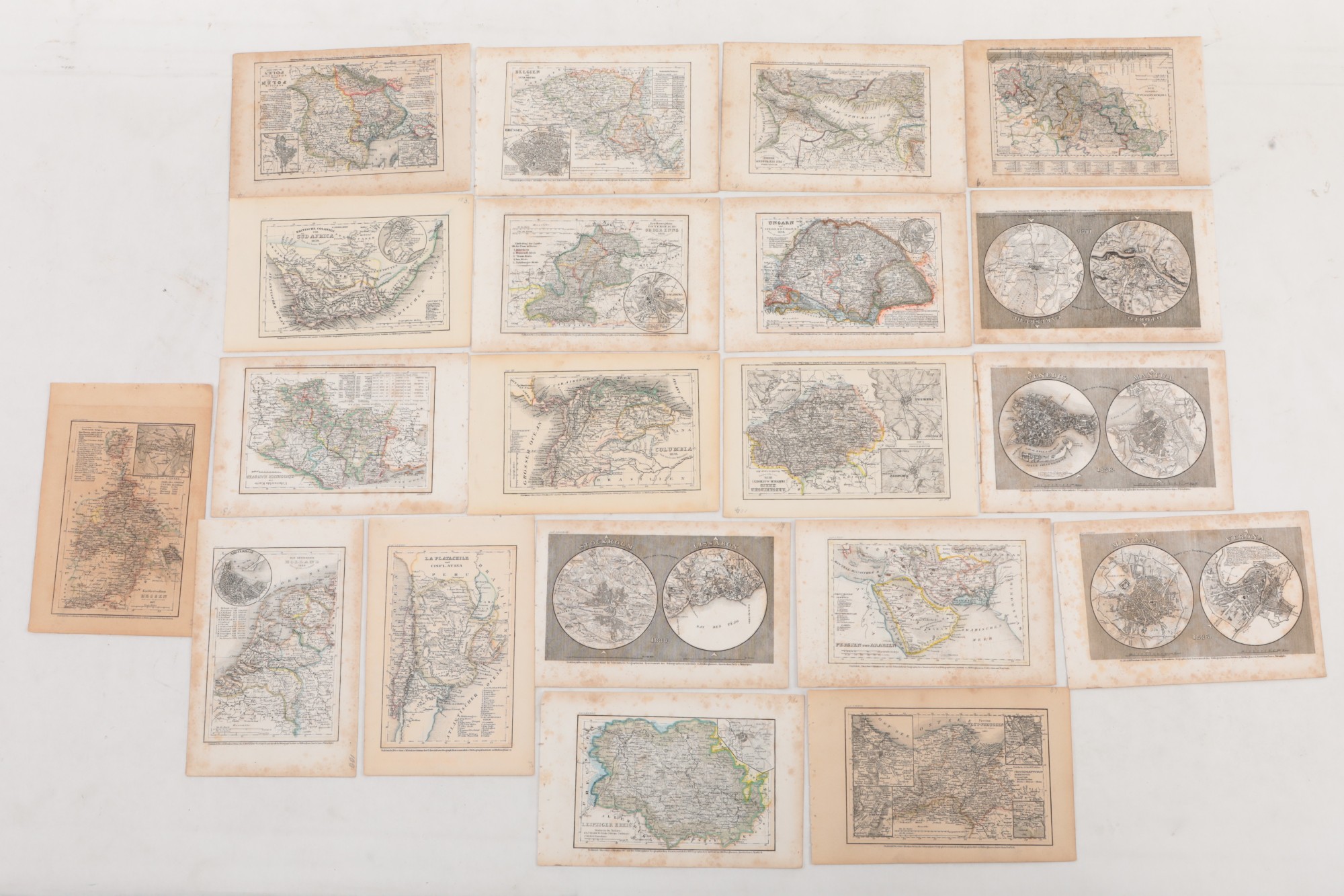 Meyer Historical Atlas Maps Collection, C. 1839 Cartography, Hand ...