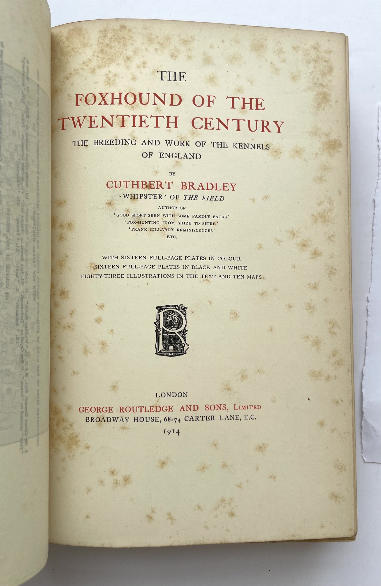 George Routledge The Foxhound Of The Twentieth Century By Cuthbert H. Bradley, George ...