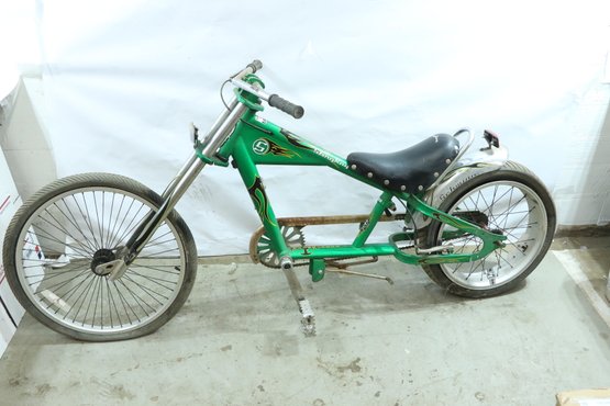 Schwinn Chopper Bike Green 1969 Schwinn Stingray Krate Pea Picker