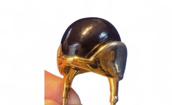 Signed VENDOME C1960s Coro Vintage Faux Onyx Dome Ring