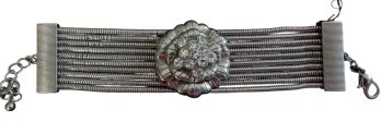 Vintage Signed PREMIERE DESIGN Silver Tone Rhinestone Chain Bracelet