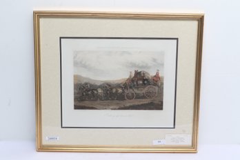 Fores Coaching 1874 Mezzotint Engraving W/ Hand Color