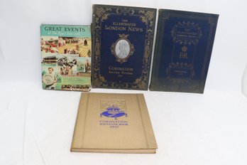 BRITISH ROYAL CORONATION VOLUMES, 1937-1953, Illustrated London News, Lot Of 4