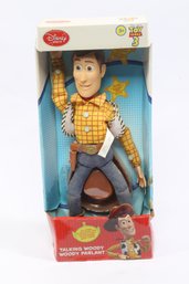 Disney Pixar Toy Story Sheriff Woody Talking Figure With Box (Box Water Damage)
