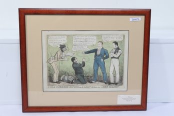 1826 J. Fairburn British Political Satire Copperplate Hand Colored Engraving