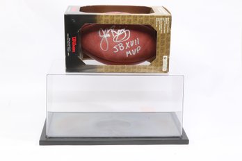 Autographed John Riggins Football  Super Bowl XVII MVP  Display Case & COA