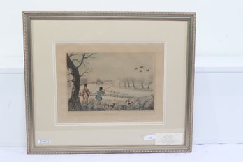 1820 'Snipe Shooting' By Robert Havell Jr. Copperplate Engraving W/Original Hand Color