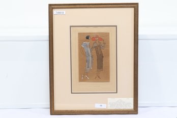 'Tres Parisian' 1929 Original Art Deco Designs Hand Colored  Engraved W/ Pochoir.