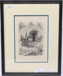 1872 Boston Suburbs Steel Engraving