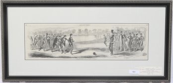 August 1, 1857 'the Match Between Sophomore & Freshman' Winslow Homer 1st Wood Engraving Signed