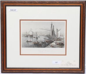 Boston - J. D. Woodward 1873 Steel Engraving With Hand Color
