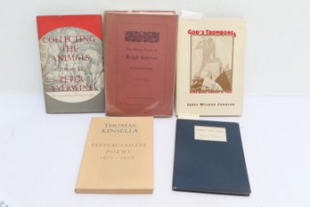 Poetry Collection, Everwine Kinsella Johnson Jarrell Knevet, Lamont Selection, Signed Presentation Five Vols