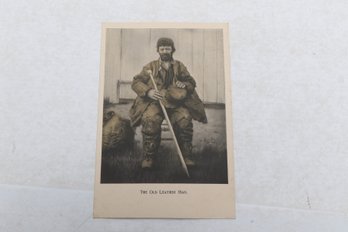 EPHEMERA POST CARD The Old Leather Man  CONNECTICUT WATERBURY